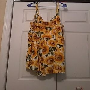 Sunflower print romper